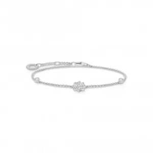 Silver Zirconia Pave Cloverleaf Bracelet A1993-051-14-L19v
