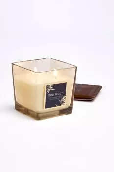 2 Wick Wooden Lid Glass Candle
