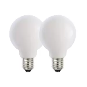 8 Watts G95 E27 LED Bulb Opal Globe Warm White Dimmable, Pack of 2