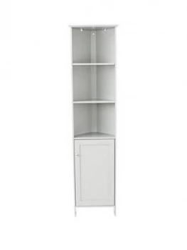 Lloyd Pascal Portland Tall Corner Bathroom Cabinet - White