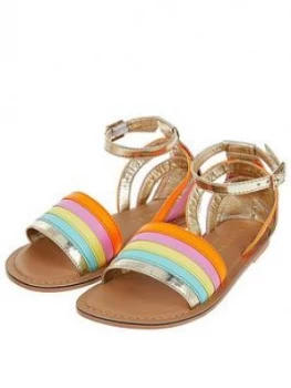 Accessorize Girls Rainbow Sandals - Multi, Size 1 Older