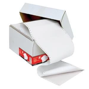 5 Star Listing Paper 2 Part Carbonless Perforated 55gsm 11" x 241mm Plain White Pack of 1000