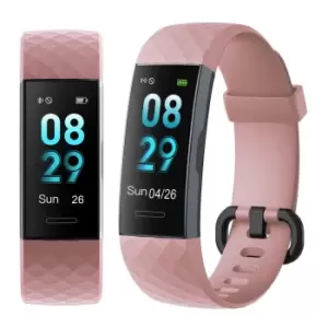 Aquarius Ip67 Waterproof Bluetooth Fitness Tracker With Heart Rate Monitor And Step Counter - Pink