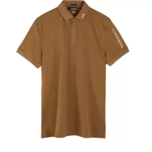 J Lindeberg Golf Tech Polo Shirt - Brown