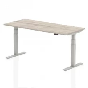 Air 1800/800 Grey Oak Height Adjustable Desk with Silver Legs