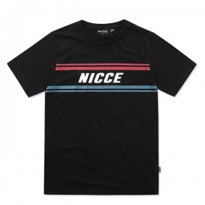Nicce Border T-Shirt Mens - Black