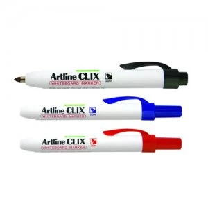Artline Clix Retractable Whiteboard Marker Assorted Pack of 4 EK573AW4