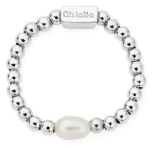 ChloBo SR2RP Mini Pearl Ring Size Medium Sterling Silver Jewellery