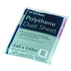 Wickes Polythene Dust Sheets - 3.65 x 3.65m - Pack of 10