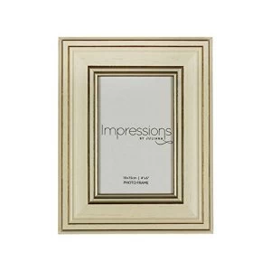 4" x 6" - Impressions Plastic Cream & Gold Photo Frame