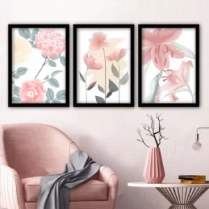 3SC104 Multicolor Decorative Framed Painting (3 Pieces)