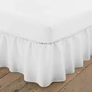 Poetry Plain Dye 144 Thread Count Combed Yarns White Double Platform Valance - Charlotte Thomas