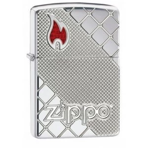 Zippo Logo Armor High Polish Chrome Lighter
