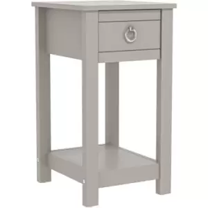 GFW Clovelly 1 Drawer Bedside Table Light Grey
