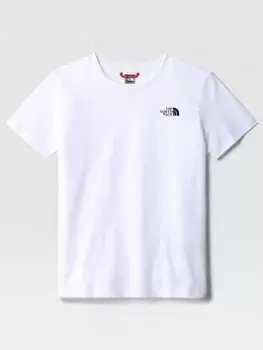 Boys, The North Face Kids Short Sleeve Simple Dome Tee - White/Black, Size XL=15-16 Years