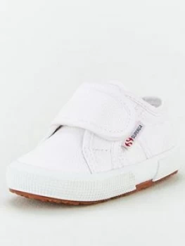 SUPERGA 2750 Baby Strap Classic Plimsoll Pump, White, Size 6 Younger