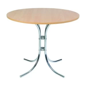 Teknik Office Bistro Table with Chrome Frame, Beech