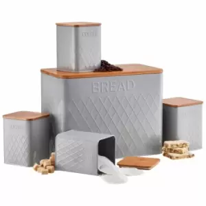 Cooks Professional G4738 Light Grey 5 Piece Kitchen Set with Bamboo Lids - wilko