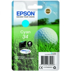 Epson 34 Golfball Cyan Ink Cartridge