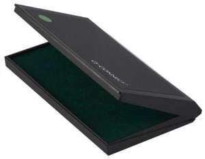 Q-Connect Large Stamp Pad Metal Case Green