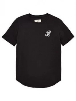 Illusive London Boys Core Logo Short Sleeve T-Shirt, Black, Size 9-10 Years