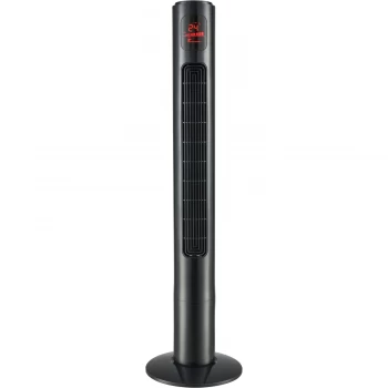 electriQ 46" Black Tower Fan with Remote Control 3 Speed Settings Timer & Oscillation Functions