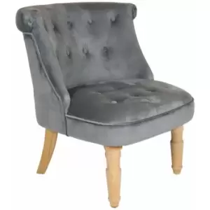 Charles Bentley - Toulouse Velvet Occasional Chair with Solid Wood Frame Grey - Grey