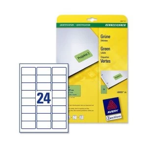 Avery L6033-20 Green Coloured Labels green Pack 480