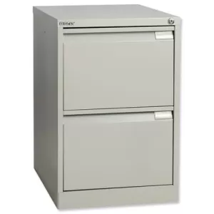 Bisley Filing Cabinet 2 Drawer 470x622x711mm Goose Grey