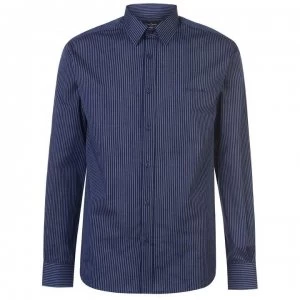 Pierre Cardin Long Sleeve Shirt Mens - Navy Stripe