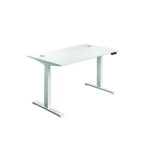 First Sit/Stand Desk 1600x800x630-1290mm White/White KF820796