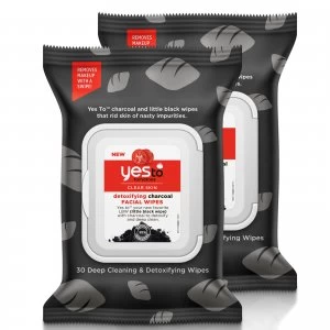 yes to Tomatoes Clear Skin Detoxifying Charcoal Facial Wipes (Pack of 2)