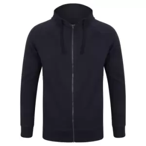 SF Unisex Adults Slim Fit Zip Hooded Sweatshirt (L) (Navy)