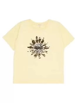 Barbour Girls Emily Reversible Sequin T-Shirt - Yellow, Yellow, Size Age: 10-11 Years, Women