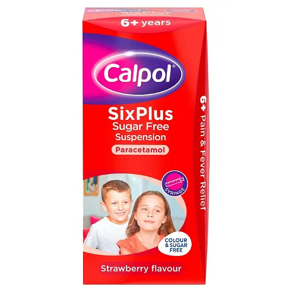 Calpol Six Plus Colour & Sugar Free Suspension 100ml 100 ML