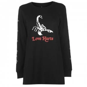 Swallows and Daggers Scorpion Love Hurts Long Sleeve T Shirt - Black