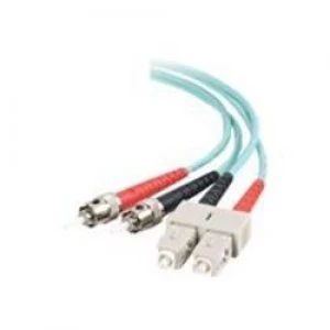 C2G 3m SC-ST 10GB 50/125 OM3 Duplex Multimode PVC Fibre Optic Cable (LSZH) - Aqua