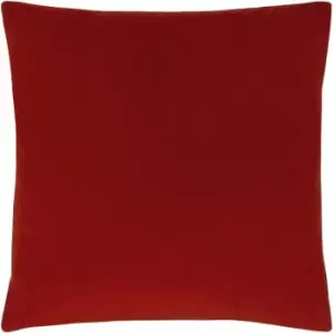 Evans Lichfield - Sunningdale Plush Cushion Cover, Flame, 50 x 50 Cm