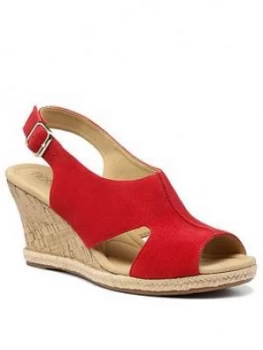Hotter Aruba Wedge Sandals - Red, Size 7, Women