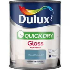 Dulux Quick Dry Proud Peacock Gloss High Sheen Paint 750ml