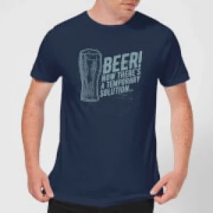 Beershield Beer Temporary Solution T-Shirt - Navy - L