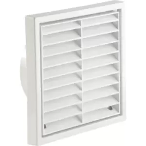 Manrose 100mm/4" External Wall Grille White with Round Spigot and Fixed Louvre Fascia - 1152W
