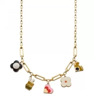 Ladies Orla Kiely Gold Plated Charm Necklace