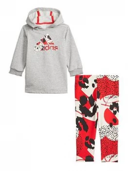 adidas Infant Girls I Dress Set - Grey/Red, Size 18-24 Months, Women