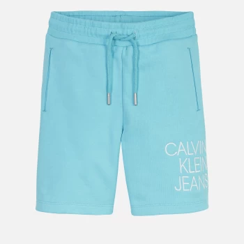 Calvin Klein Jeans Girls Hybrid Logo Jogger Shorts - Bright Sky - 10 Years