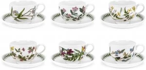 Portmeirion Botanic Garden Tea Cup and Saucer Set of 6
