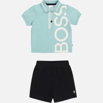 Hugo Boss Polo Shirt & Bermuda Shorts Set Blue Size 0-3 Months Boys