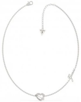 Guess Across My Heart Stainless Steel Charm Necklace Jewellery