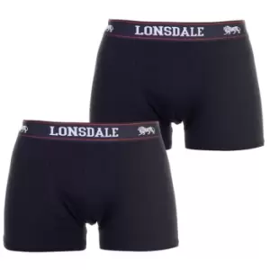 Lonsdale 2 Pack Boxer Shorts Mens - Blue
