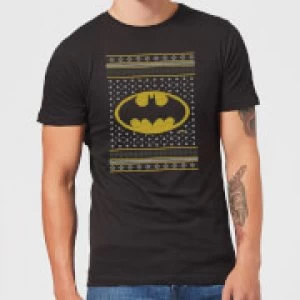 DC Batman Knit Mens Christmas T-Shirt - Black - S
